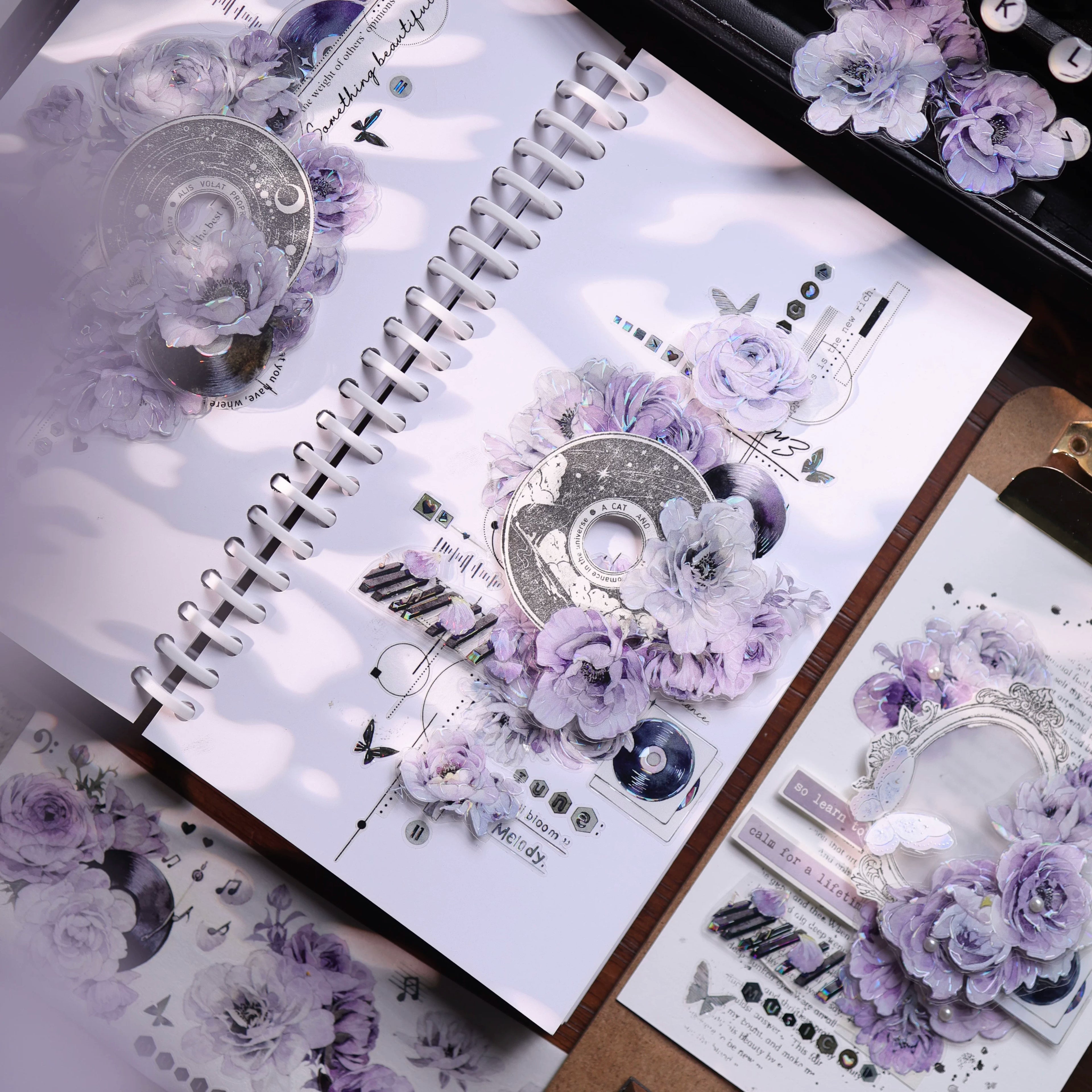 Floral Decorative Tape Rolls- Violet Echoes
