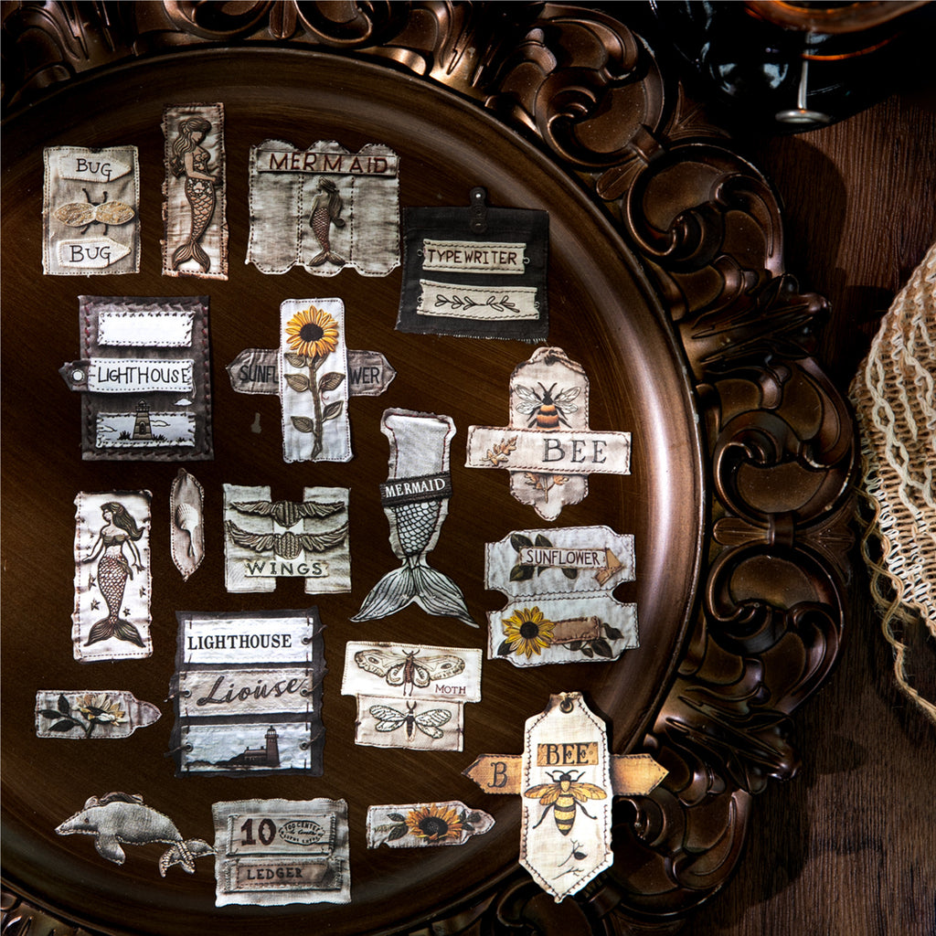 20 Pcs Vintage Lable Stickers SCBBQ