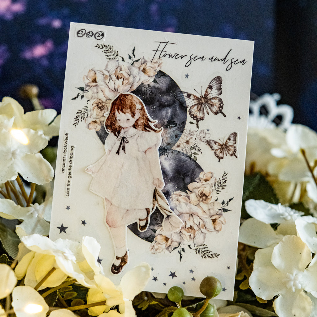 2 Sheets Moon and Flower Transfer Stickers YSZM