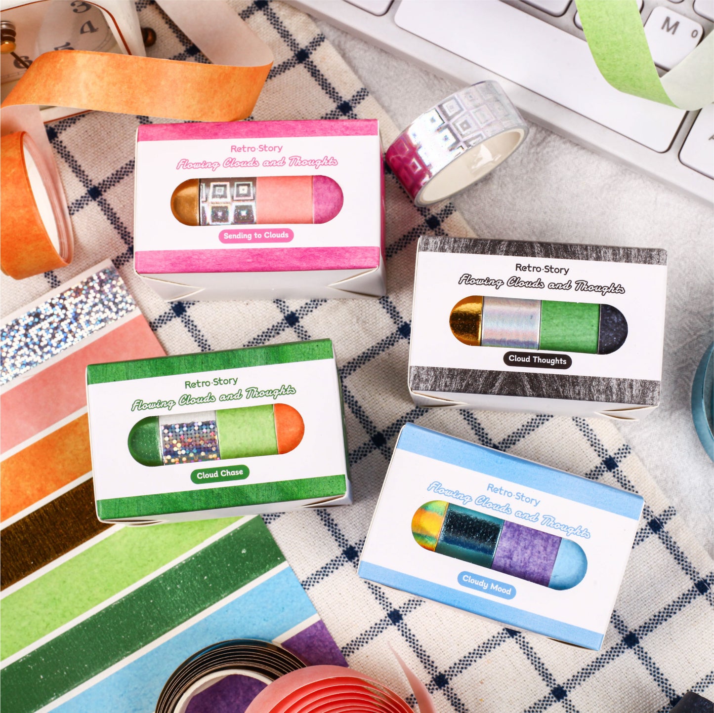 4 Rolls Vintage Washi Tapes Set LYYS