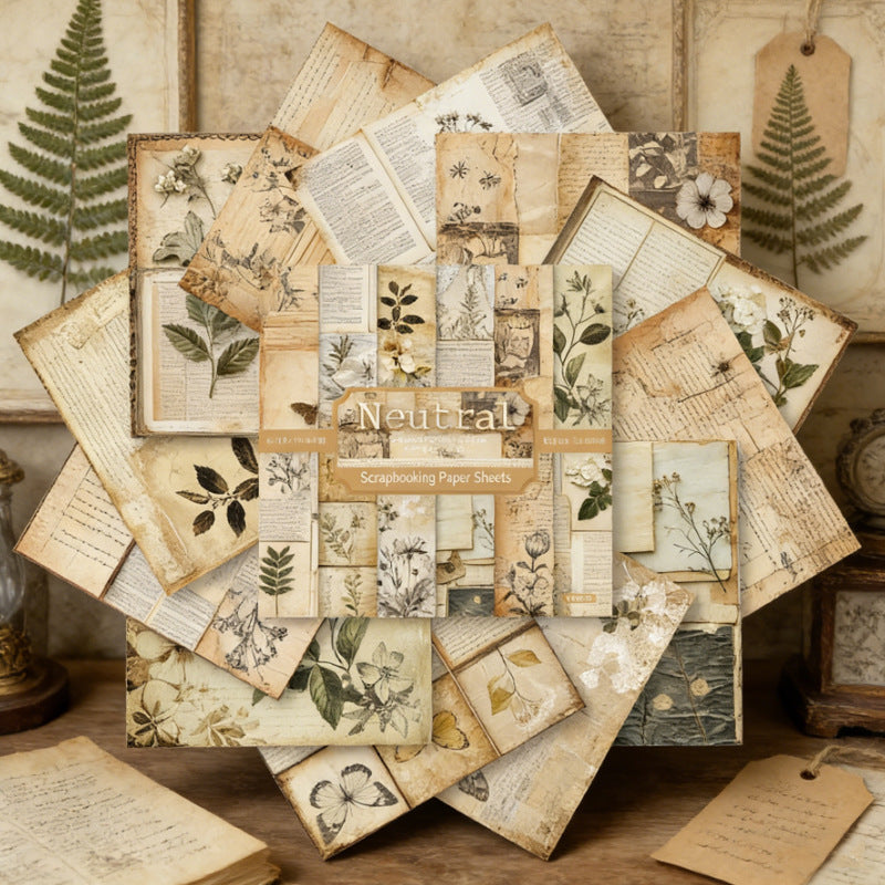 6 inch Vintage Botanical Scrapbook Paper Pad SKP027