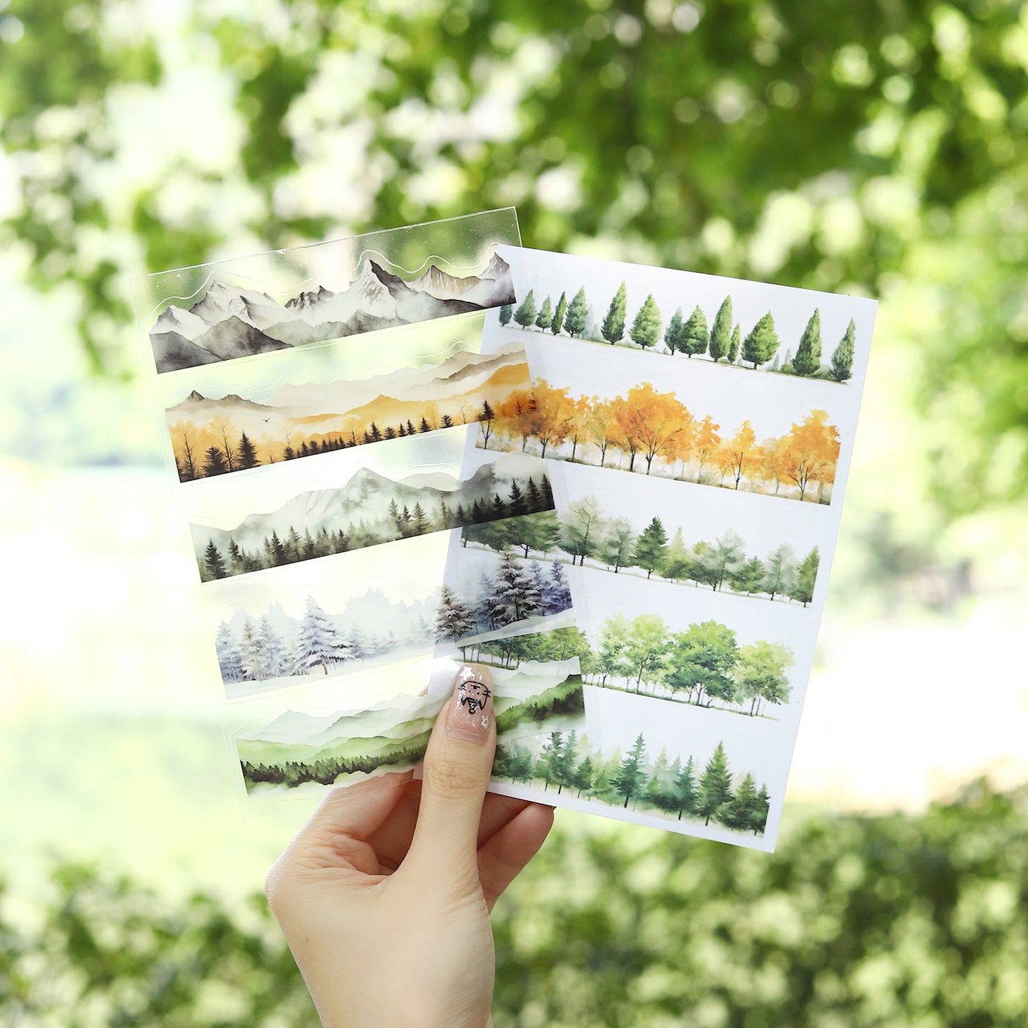 20 Sheets Nature Landscape Stickers Book ZJZR