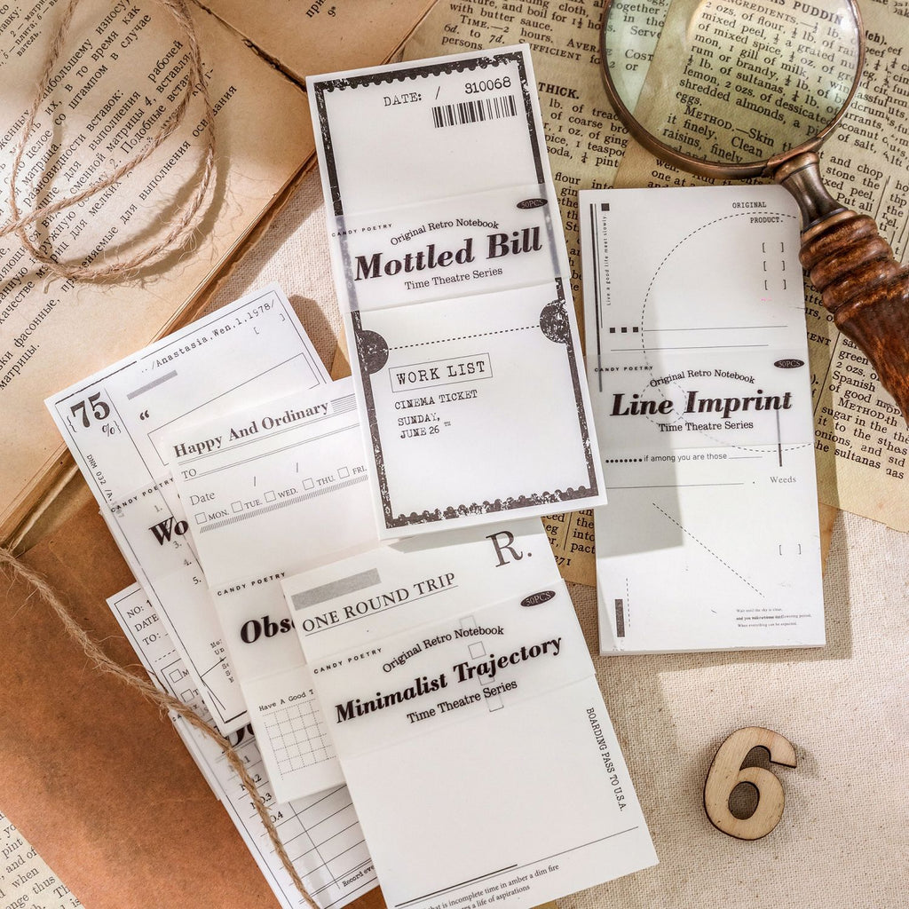 50 Pcs Vintage Notepad Paper SYJC