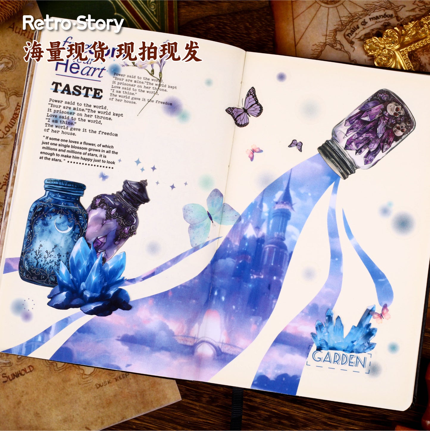 8 Pcs Gothic Magic Bottle Stickers MFPZ