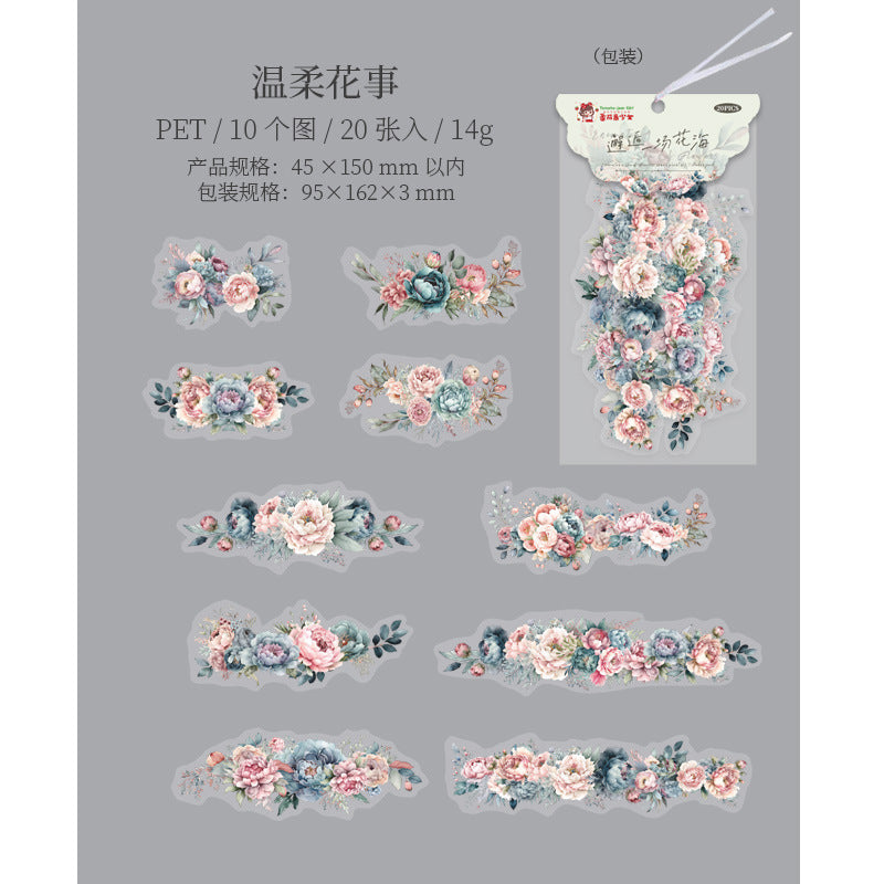 20-Pcs-Flowers-PET-Stickers-XHYCHH