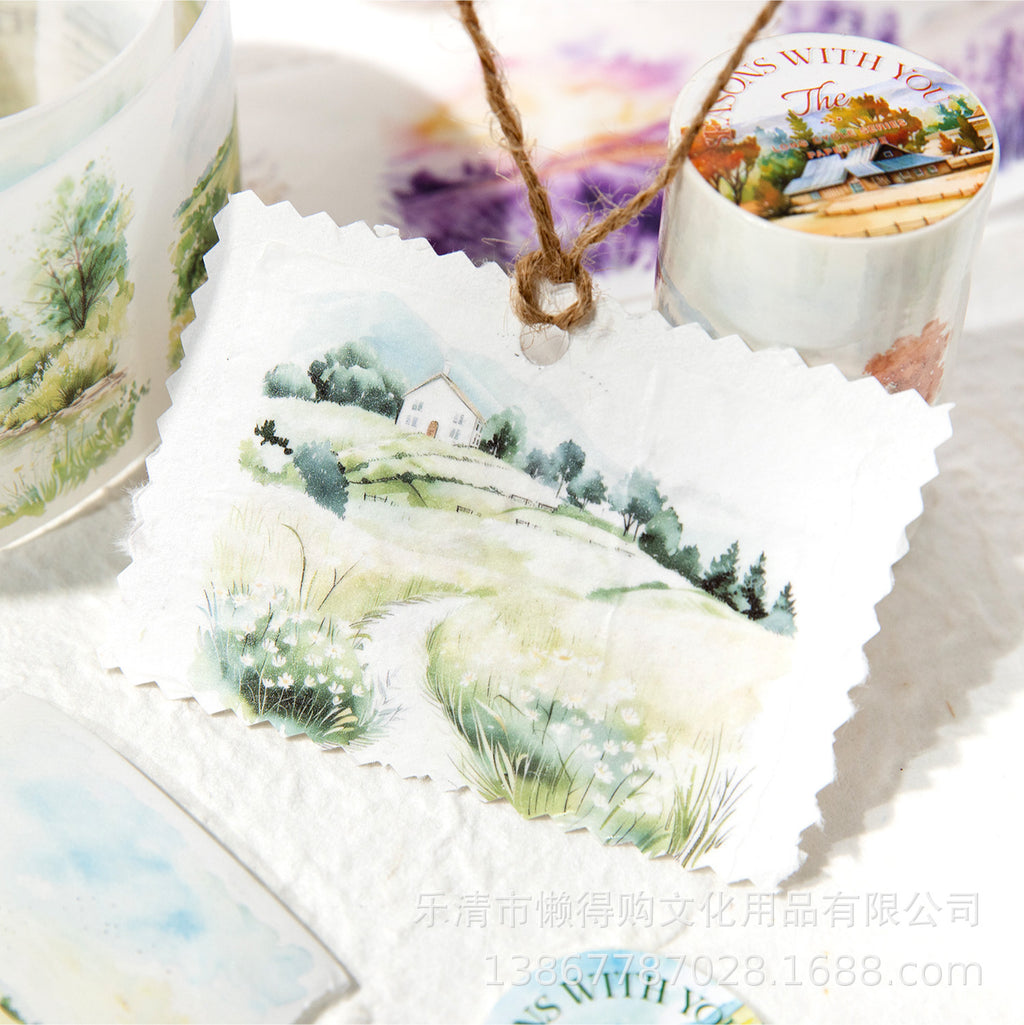 1 Roll Seasonal Wild Landscape Washi Stickers Tape YNDSJ