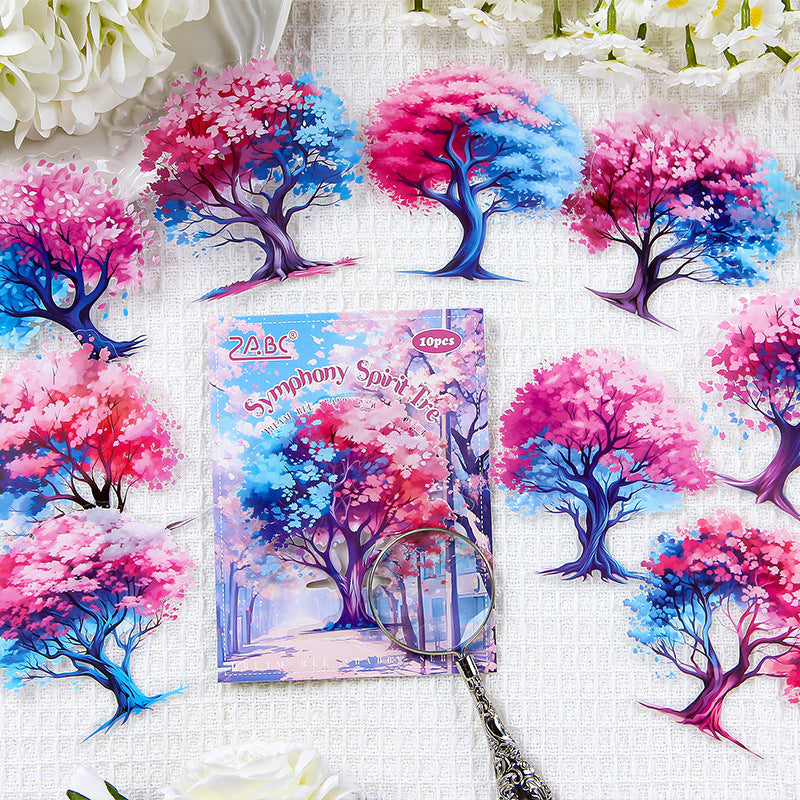 10 Pcs Seasonal Tree Stickers QMSY