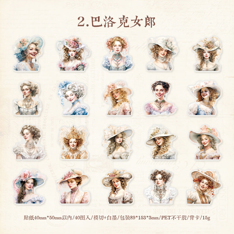40 Pcs Creative PET Stickers MJWY