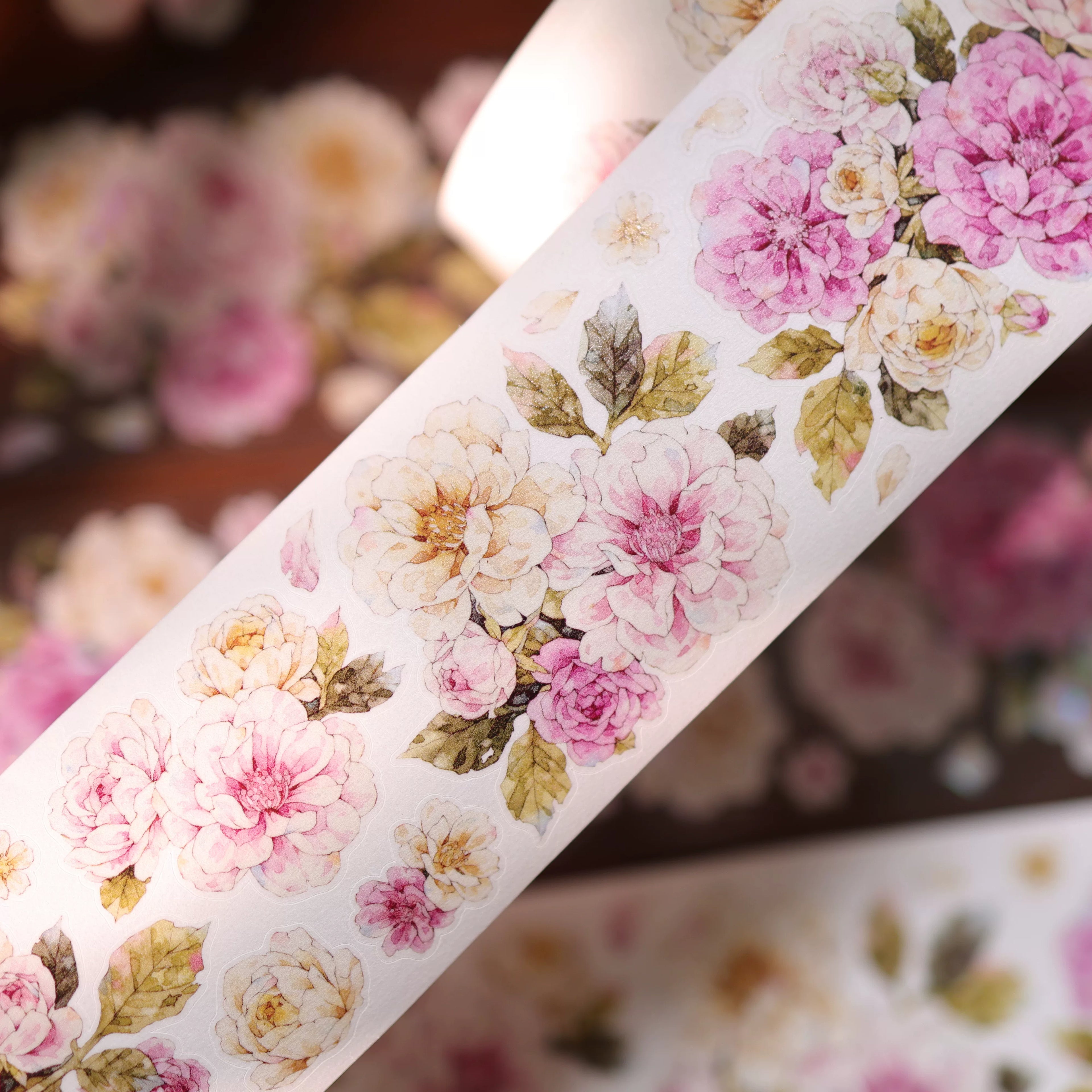 Floral Decorative Tape Rolls- Peach Mist