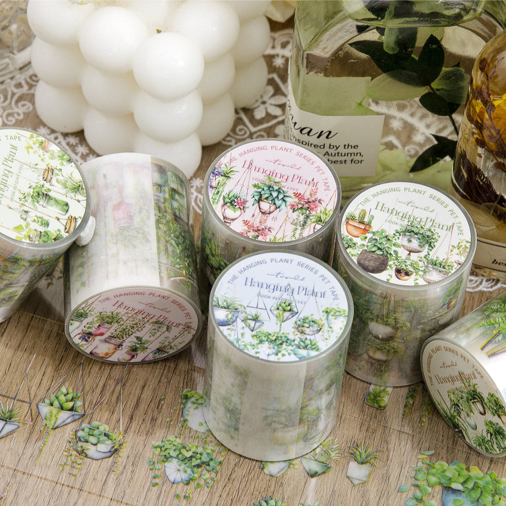 1 Roll Potted Plants PET Stickers Tape XGZW