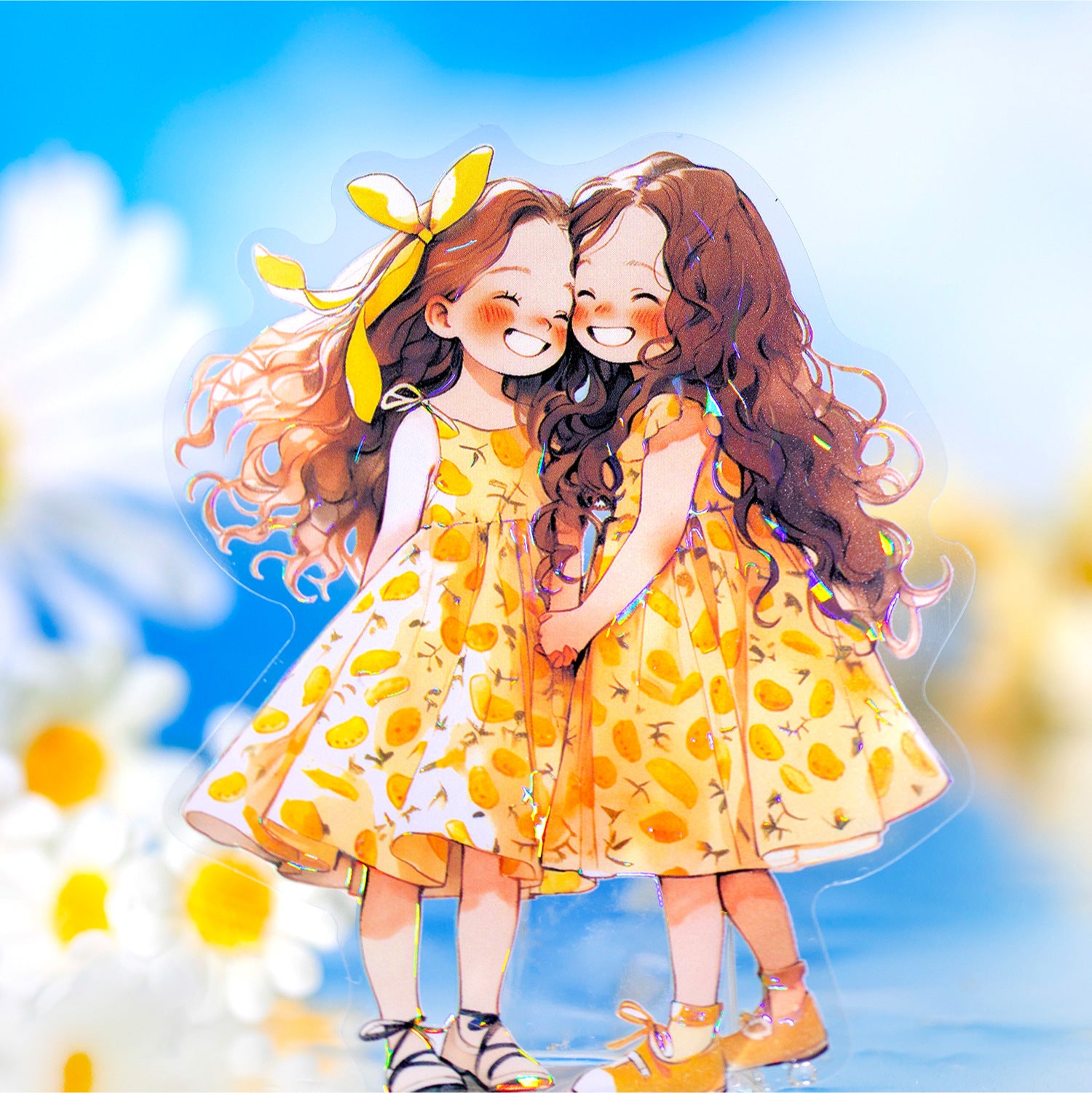 12 Pcs Cute Girl PET Stickers XRKAD