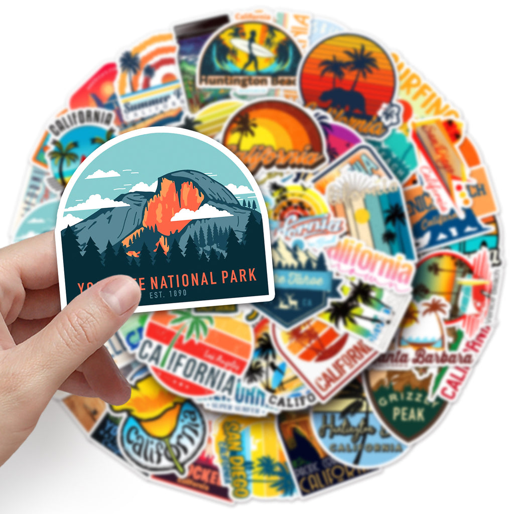 50Pcs California Travel Vinyl Stickers TRV12