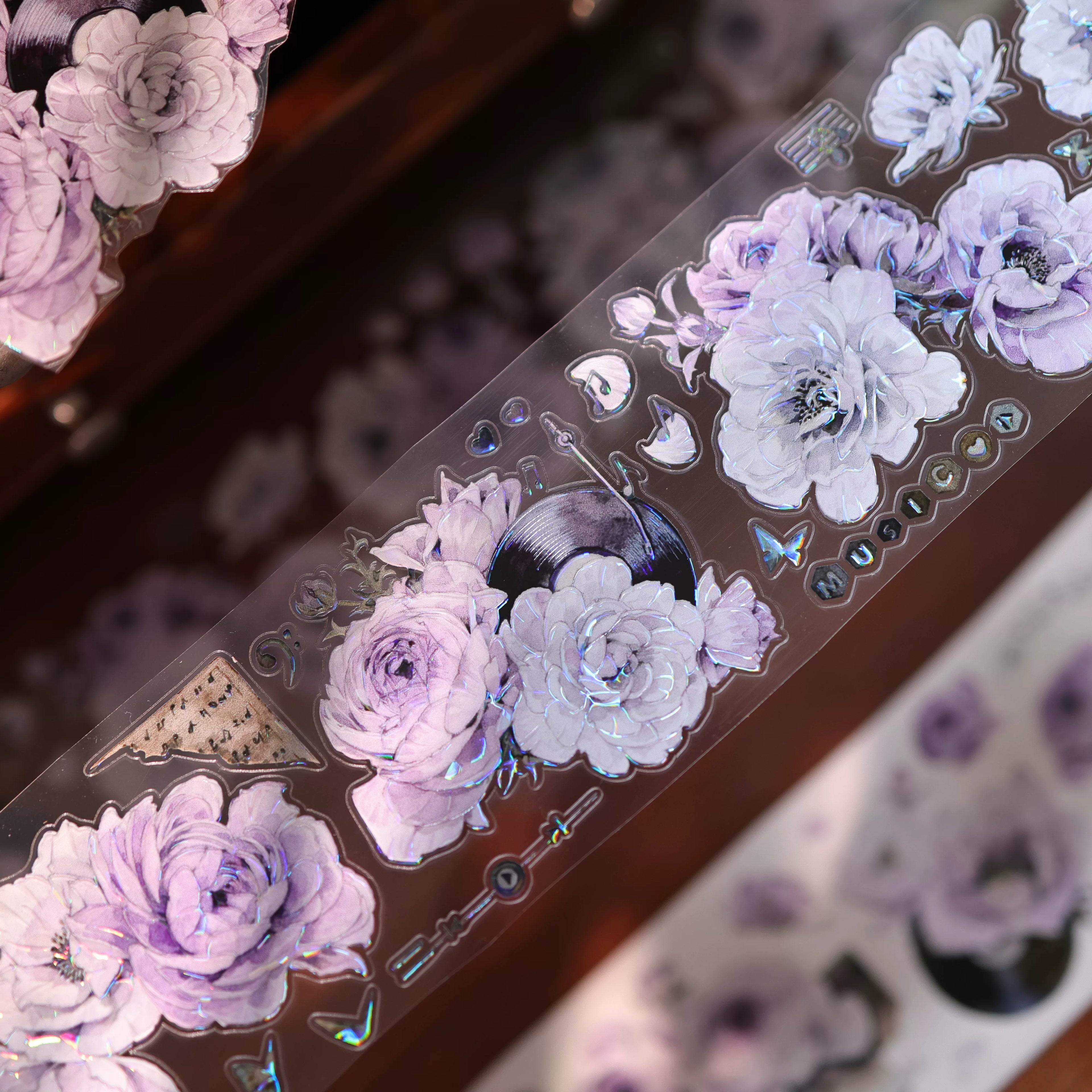 Floral Decorative Tape Rolls- Violet Echoes