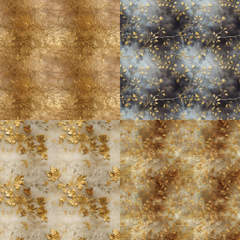 6 inch Baroque Gold Leaf Scrapbook Paper Pad SKP006