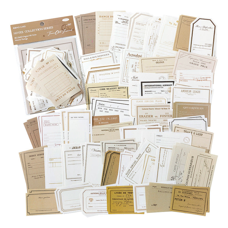 100 Pcs Vintage Antique Ephemera Receipts & Tickets Paper Pack