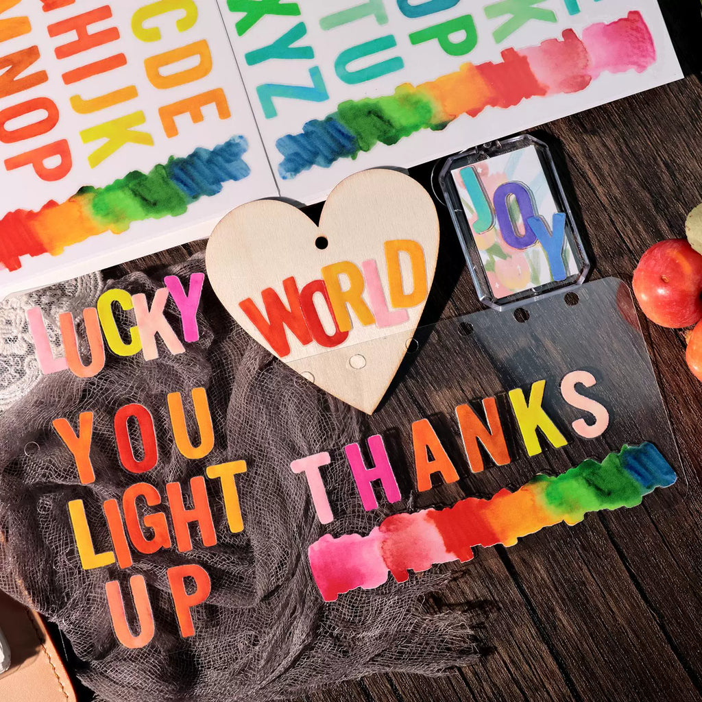 2 Sheets Waterproof Rub on Stickers - Alphabet Letter