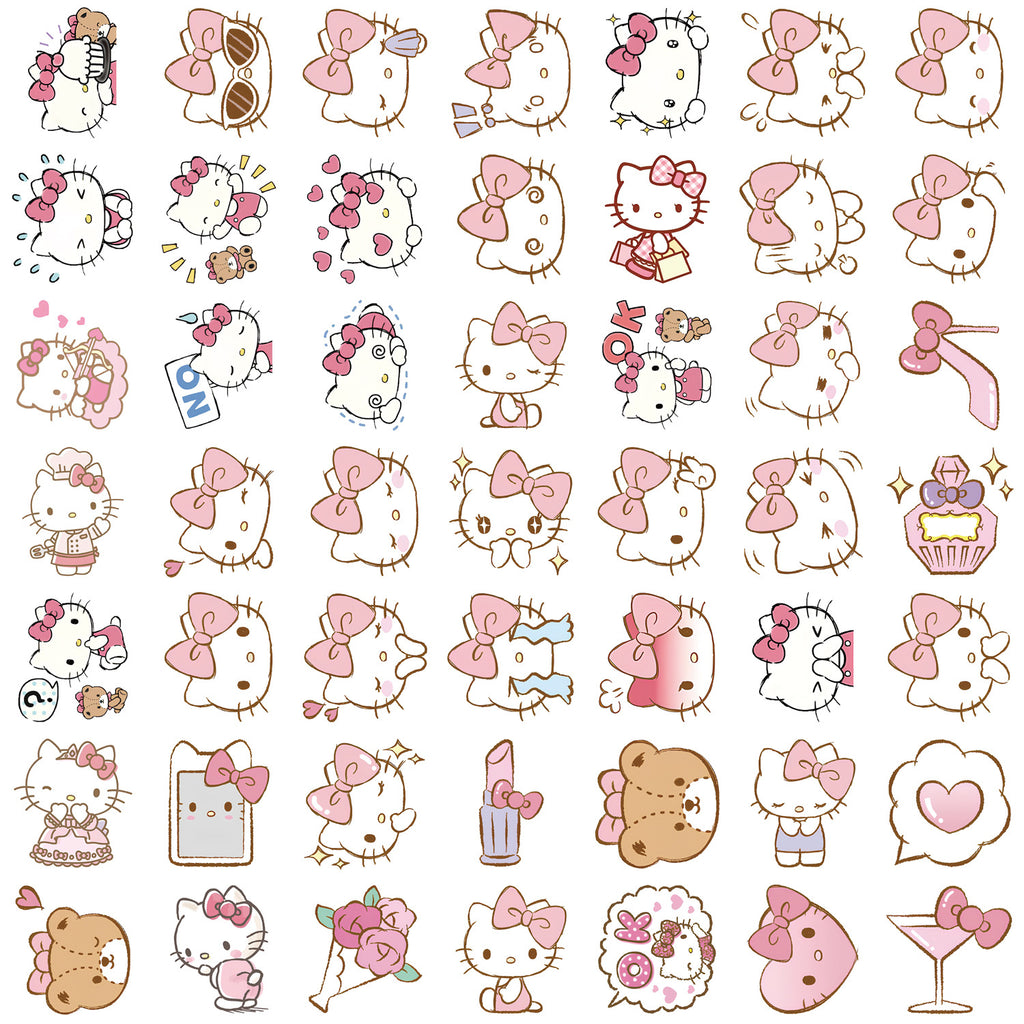 50 Pcs Vinyl Cute Cat Stickers AZ267