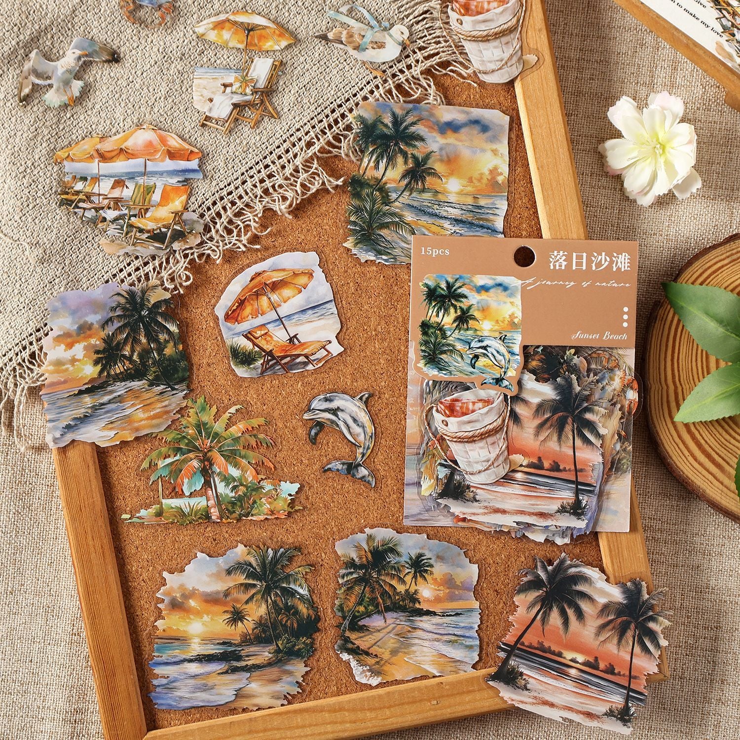 15 Pcs Natural Landscape PET Stickers ZRZL