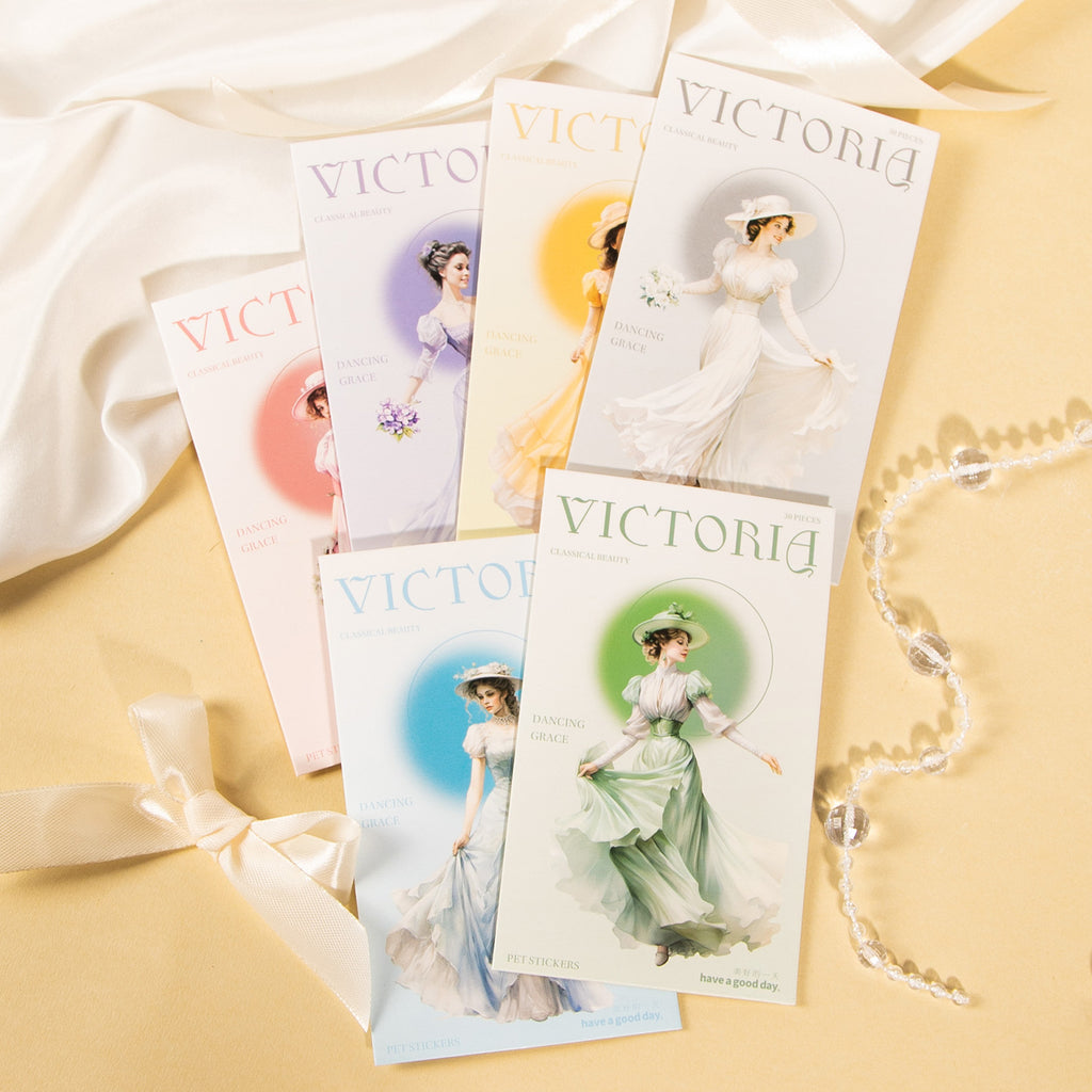 30 Pcs PET Vintage Lady Stickers GDJR