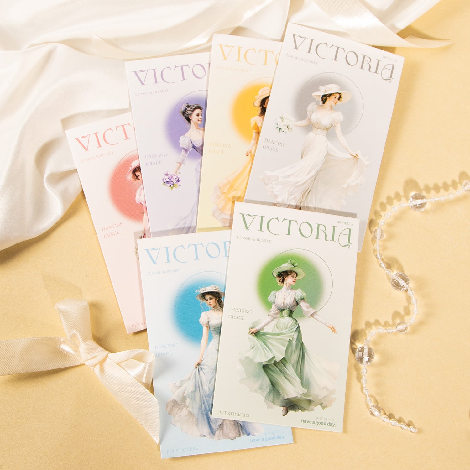 30 Pcs PET Vintage Lady Stickers GDJR