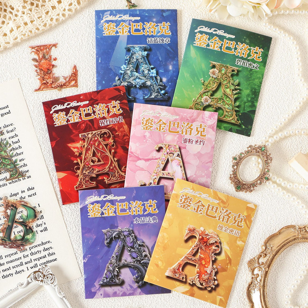 30 Pcs Gothic Alpabet Letter PET Stickers LJBLK