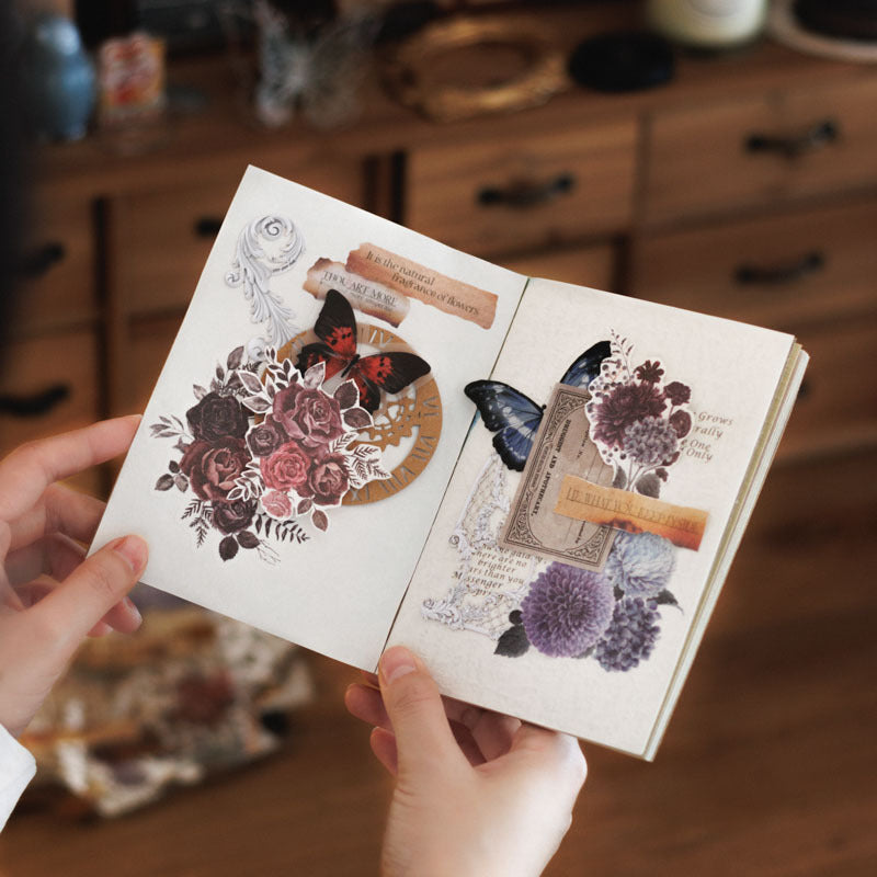 76 Pcs Baroque Theme Junk Jounral Paper and Stickers Kit BLKJY