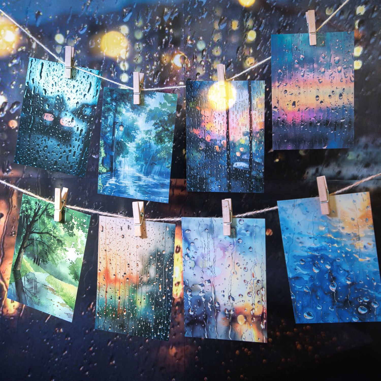 10 Pcs Rainy Season PET Stickers YJSG