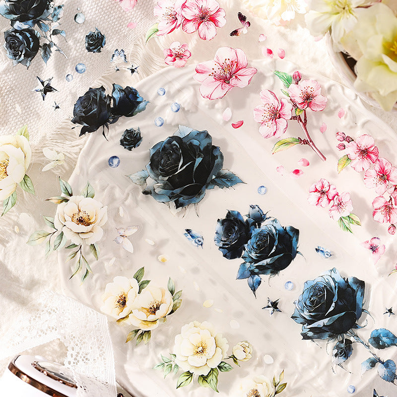 4 Rolls Flower PET Stickers Tape Set HYDC