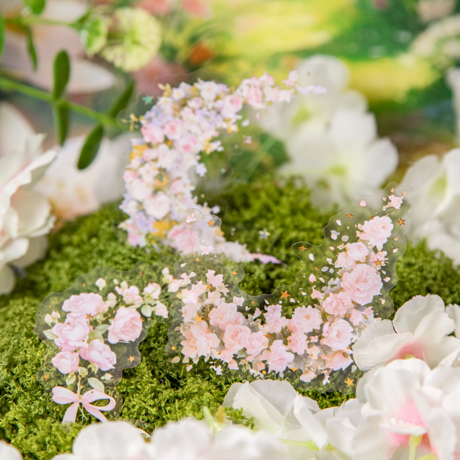 10 Pcs Floral Coener PET Stickers YJHK