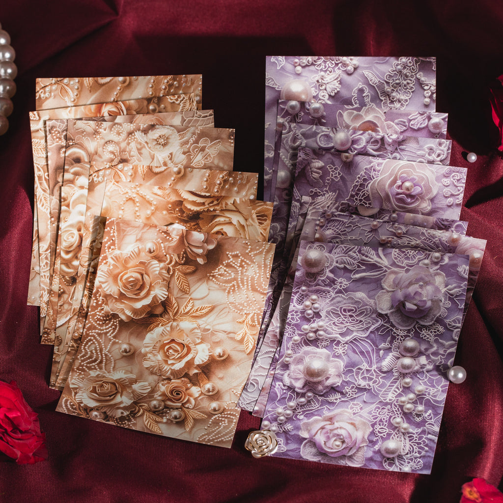 30 Pcs Lace Themed Scrapbook Paper ZGLY