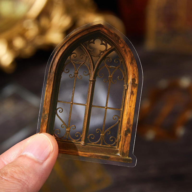 20 Pcs Vintage Window PET Stickers FGGSWY