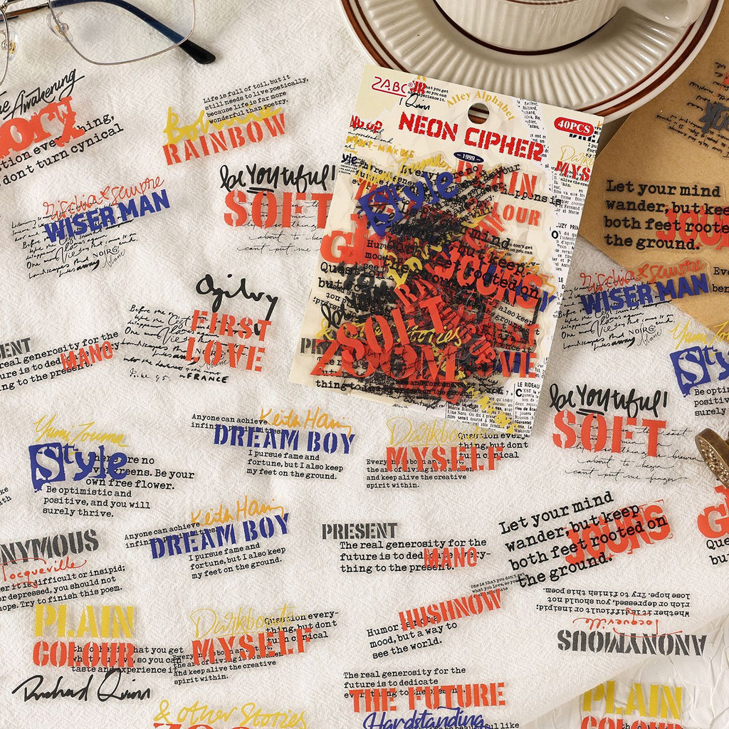 40 Pcs Quote Words PET Stickers ZJXY