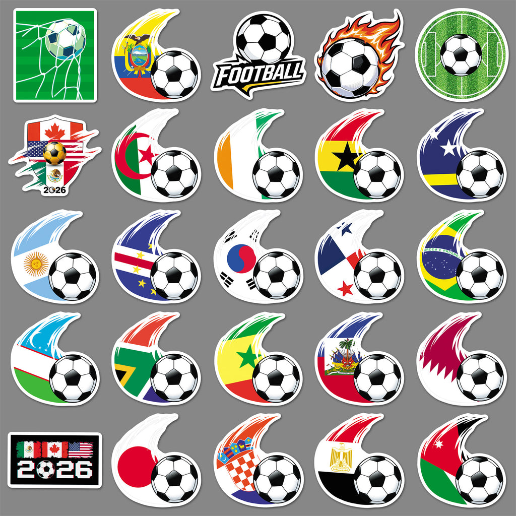 50Pcs Football Theme Waterproof Vinyl Stickers STY10