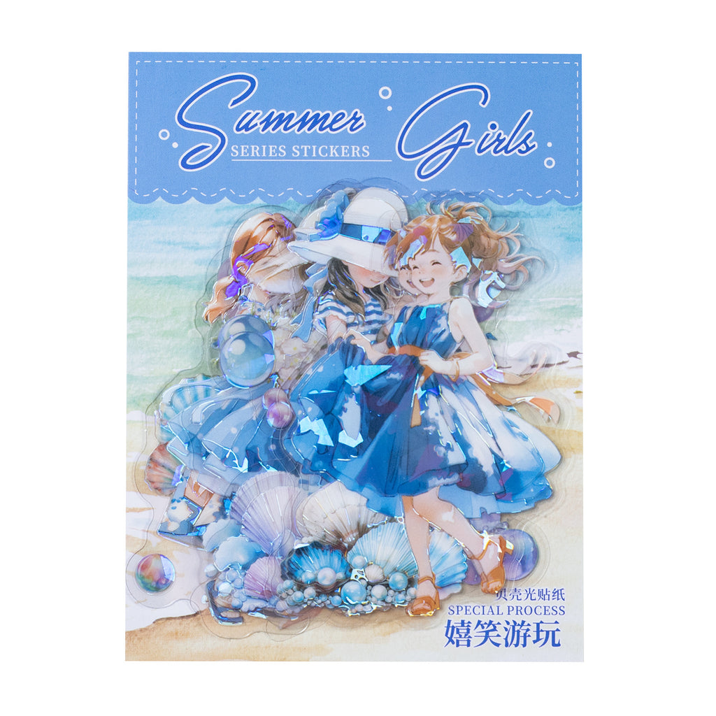 10 Pcs Summer Girl PET Stickers XRSN