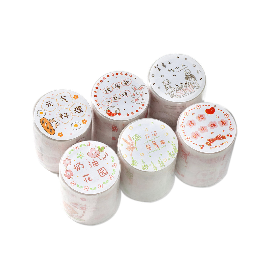 1 Roll Dessert Flower Planner PET Stickers Tape XRTPZ