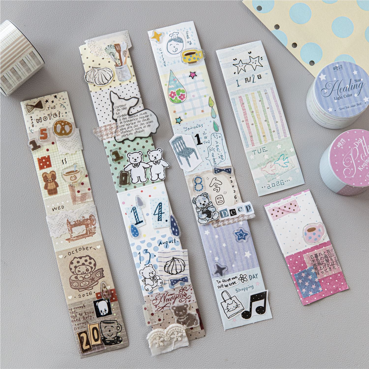 1 Roll Basic Color Gird Dot Stickers Tape LYBO