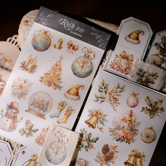 2 Sheets Christmas Rub on Stickers T2296