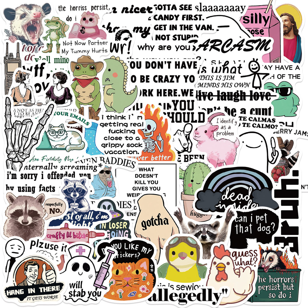 50PCS Funny Sarcastic Meme Vinyl Stickers FUN11