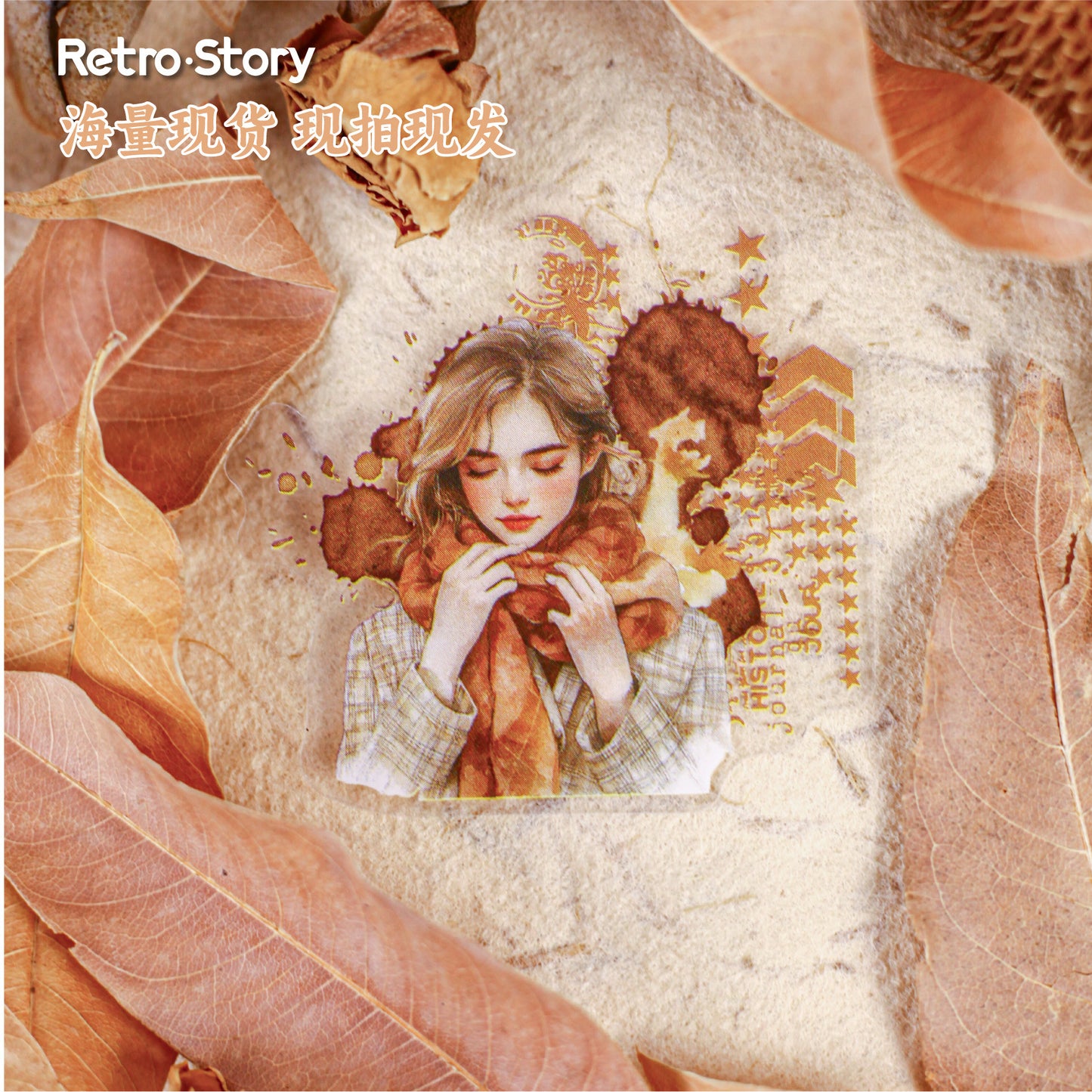 16 Pcs Winter Girl PET Stickers DNXL