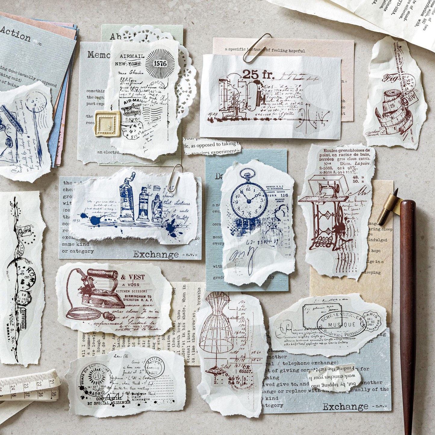 20 Pcs Vintage Steam Age PET Stickers ZQSJ