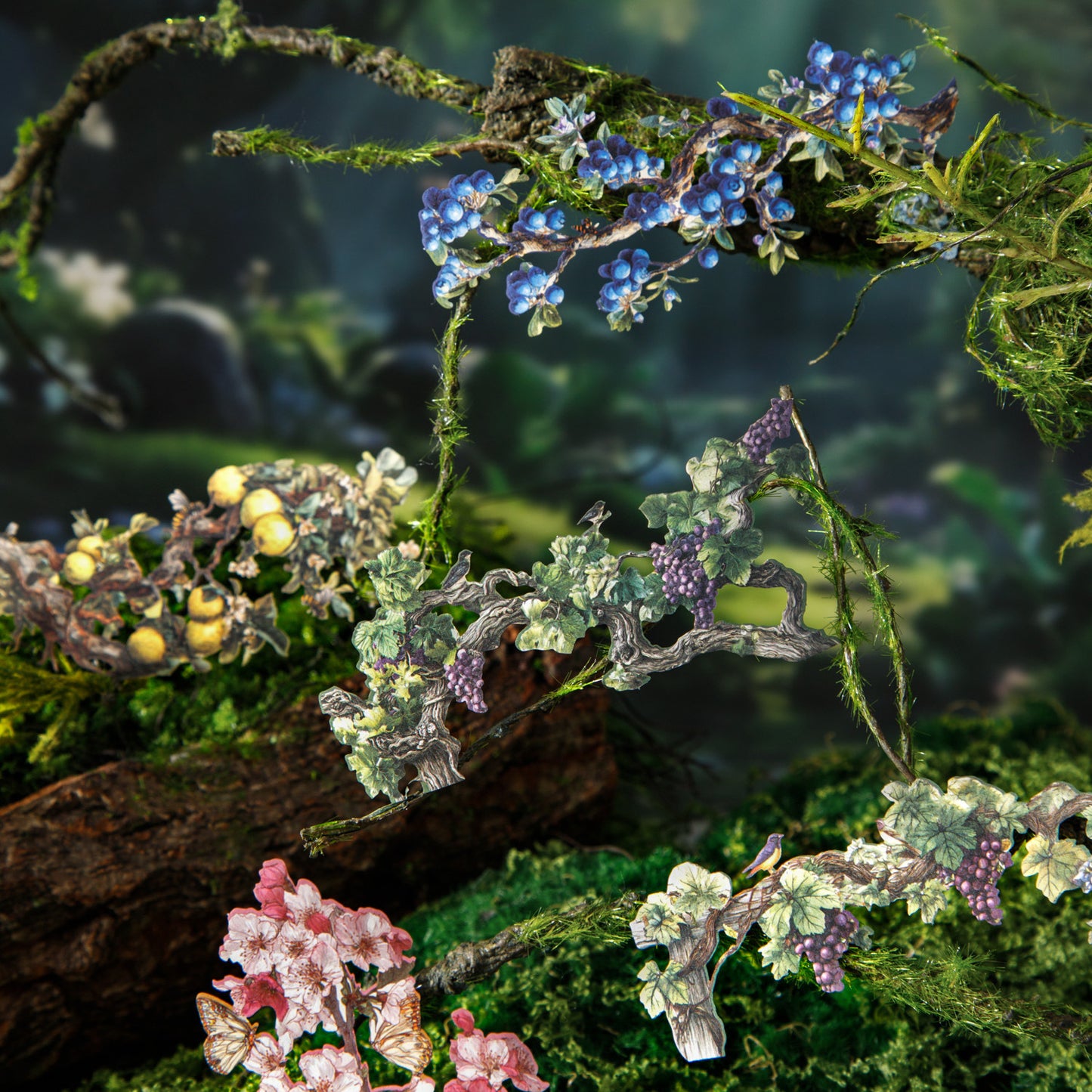 20 Pcs Seasonal Branches Stickers ZYSJ