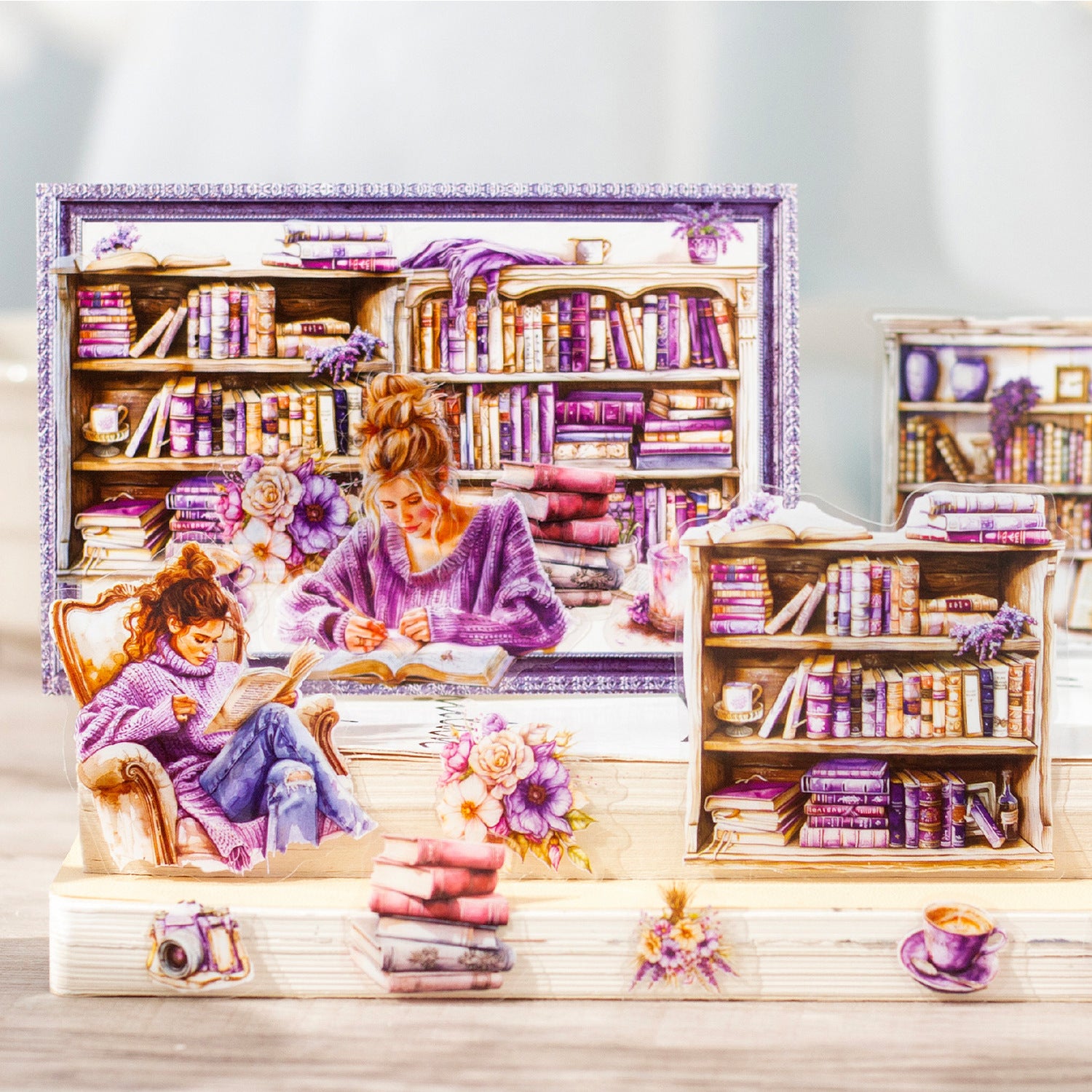 21 Pcs Reading Theme PET Stickers JJSJS