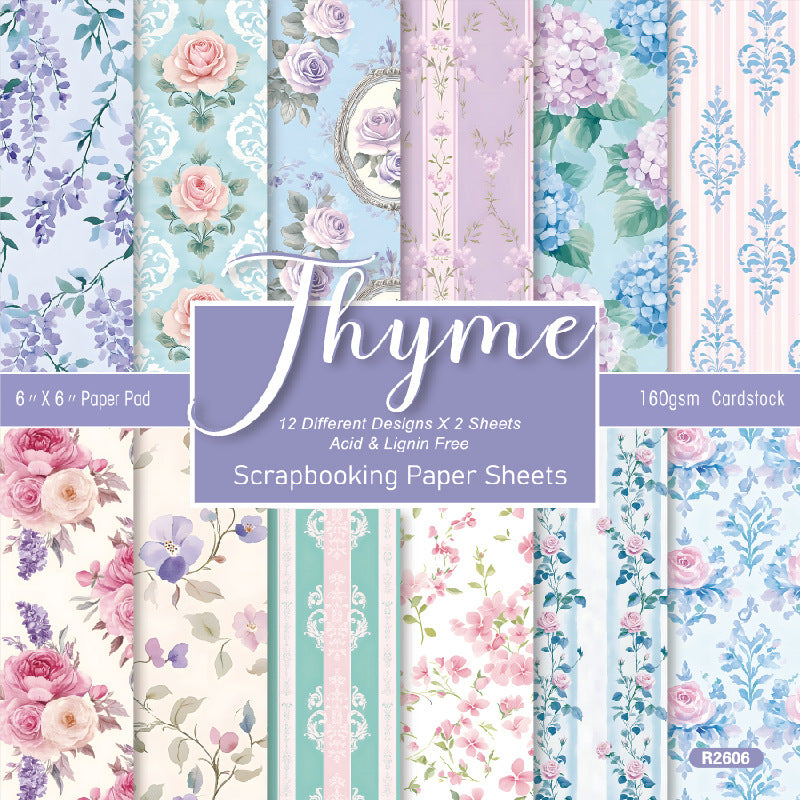 6 inch Floral Scrapbook Paper Pad SKP606