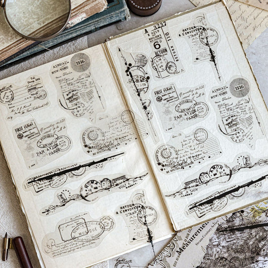 20 Pcs Vintage Steam Age PET Stickers ZQSJ