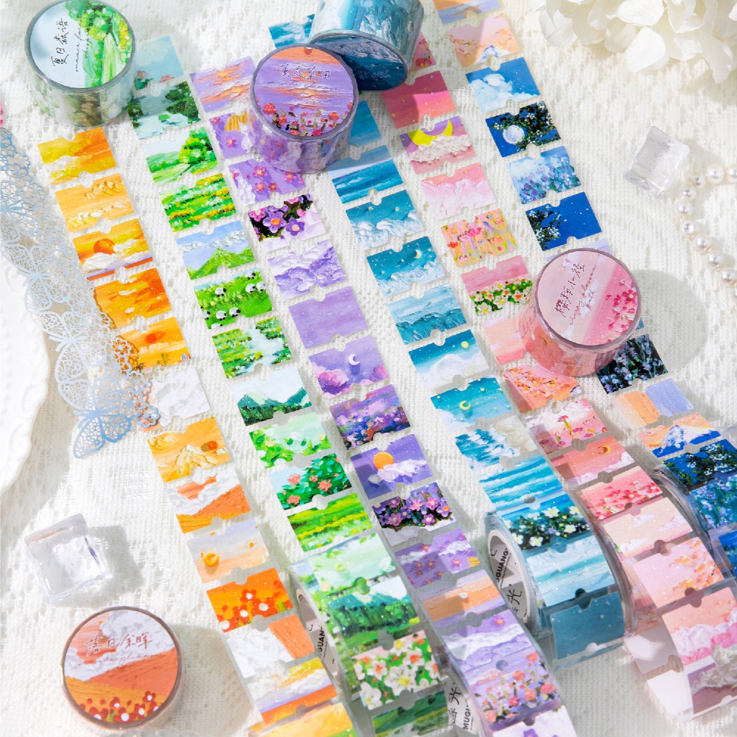 1 Roll Natural Landscape Stickers Tape BJYJ