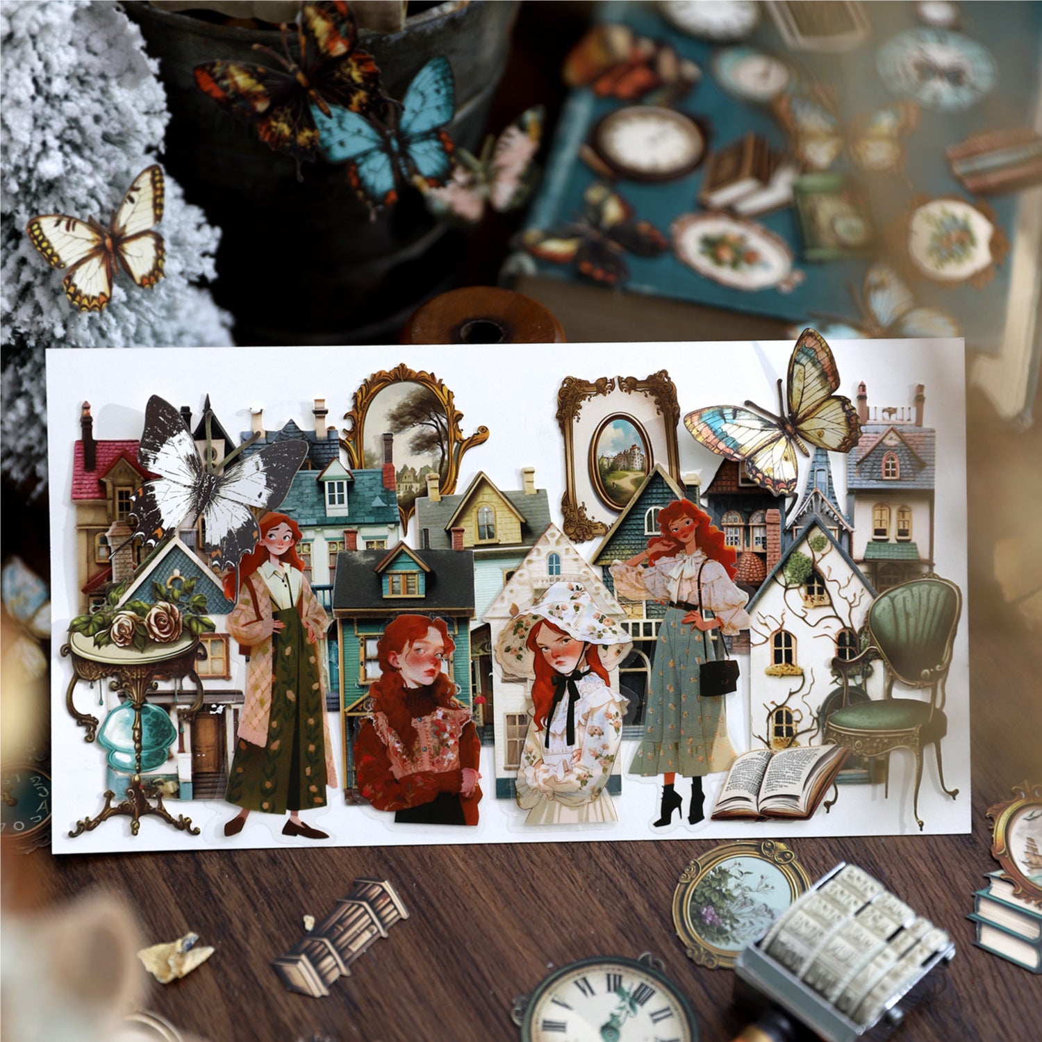 20 Pcs Vintage Cardstock Stickers GDSC