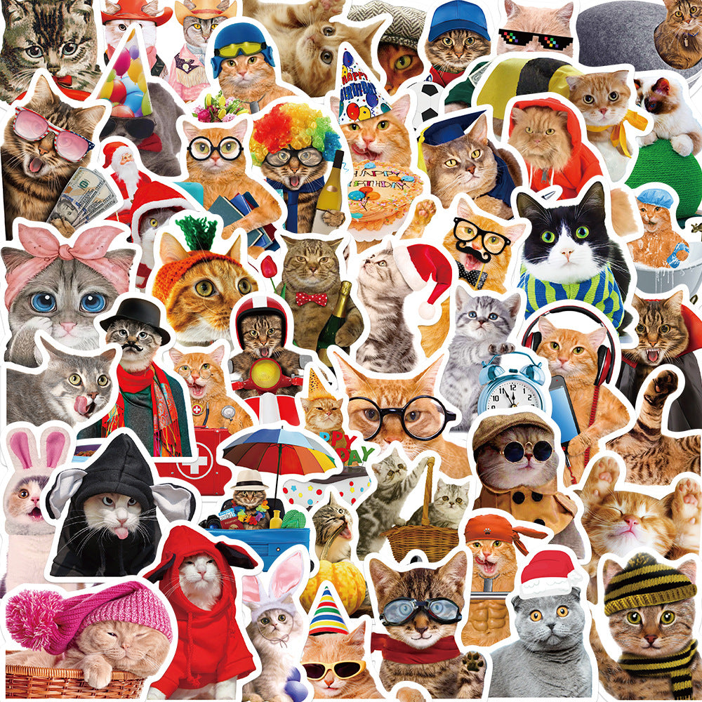 50 Pcs Vinyl Funny Cat Dog Stickers GT216