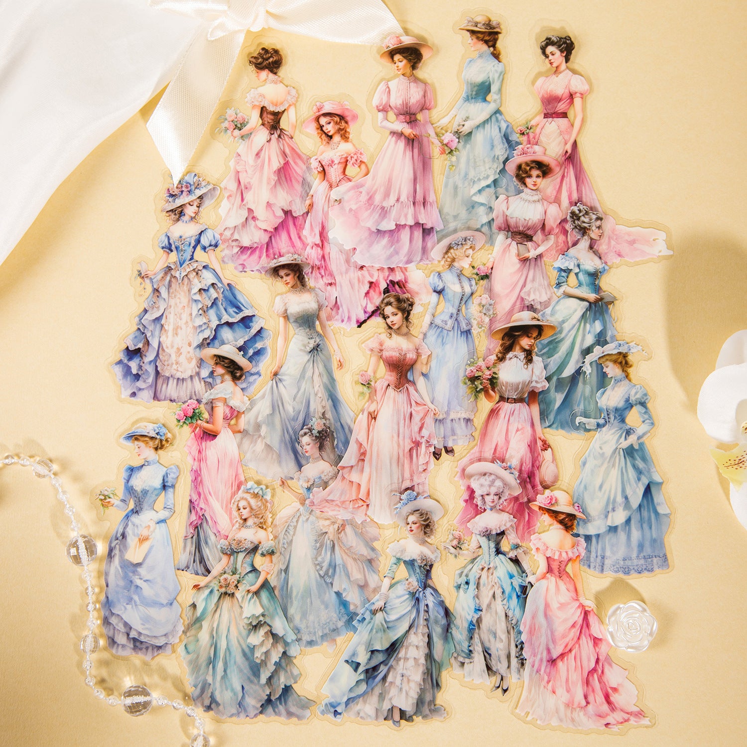 30 Pcs PET Vintage Lady Stickers GDJR