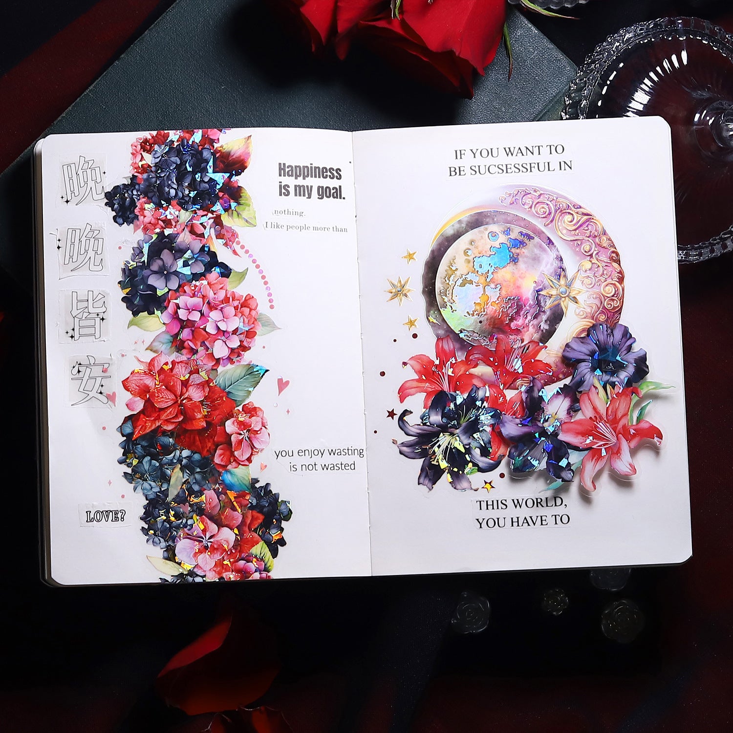 10 Pcs PET Flower Stickers HYH