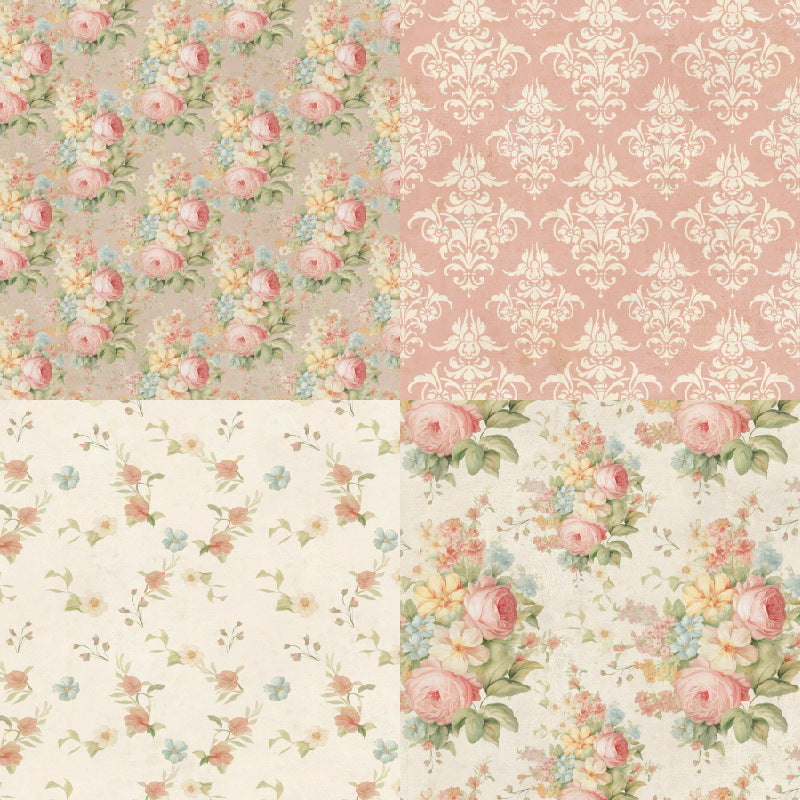 6 inch Victorian Floral Scrapbook Paper Pad SKP535